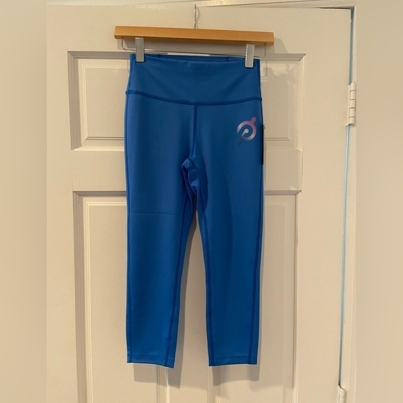 NWT Peloton Blue Mission Capri Leggings w/ Colorful Peloton Logo & Pocket Small - Picture 4 of 7